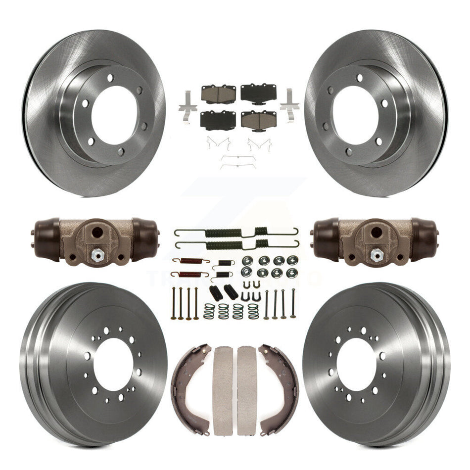 Front Rear Disc Brake Rotors Ceramic Pads And Drum Kit (9Pc) For 2002 Toyota 4Runner Limited SR5 With 16" Factory Wheels K8C-102814
