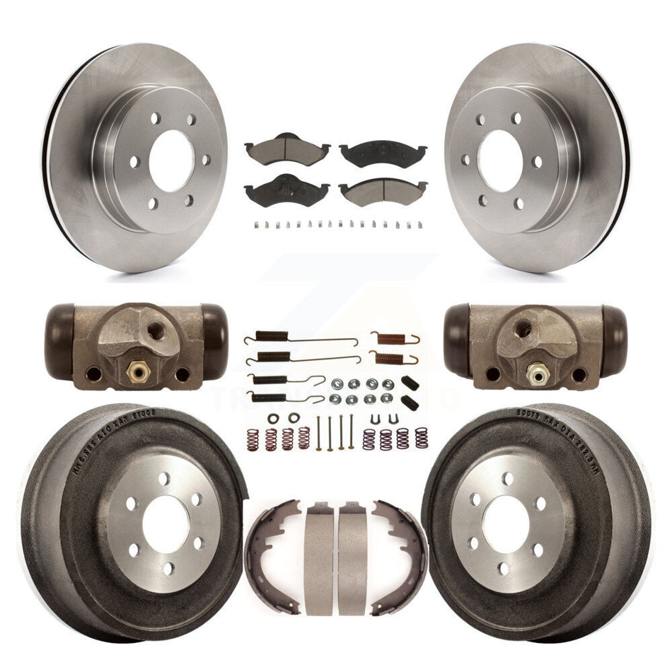 Front Rear Disc Brake Rotors Ceramic Pads And Drum Kit (9Pc) For 2000-2002 Dodge Dakota Durango K8C-102827