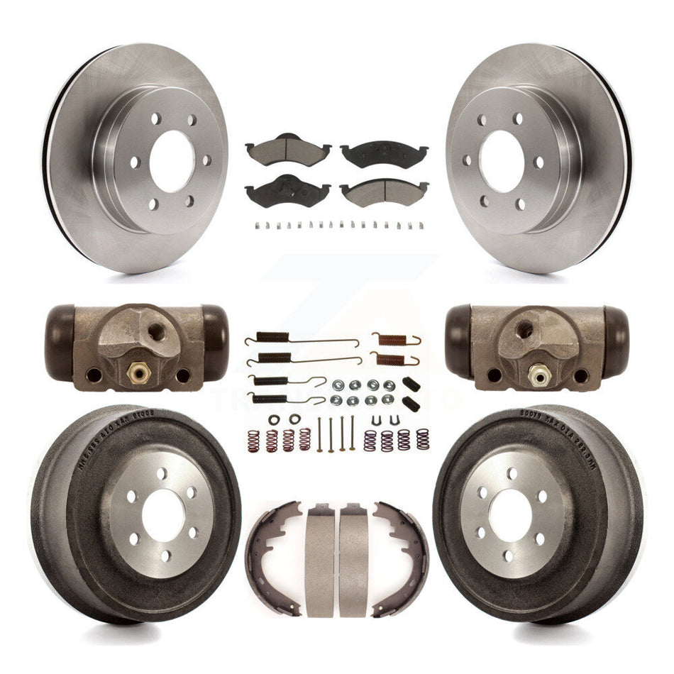 Front Rear Disc Brake Rotors Ceramic Pads And Drum Kit (9Pc) For 2000-2002 Dodge Dakota Durango K8C-102827