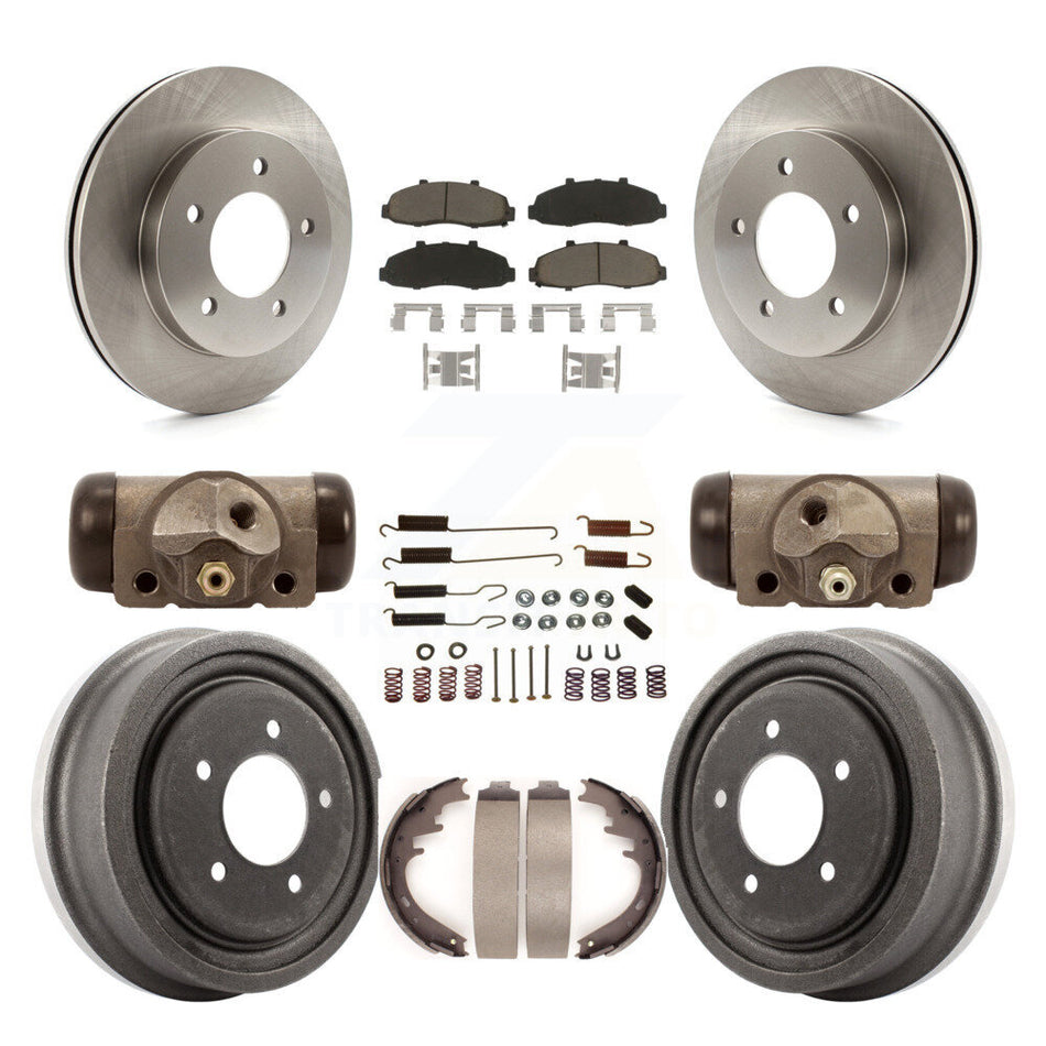 Front Rear Disc Brake Rotors Ceramic Pads And Drum Kit (9Pc) For Ford F-150 4WD K8C-102828