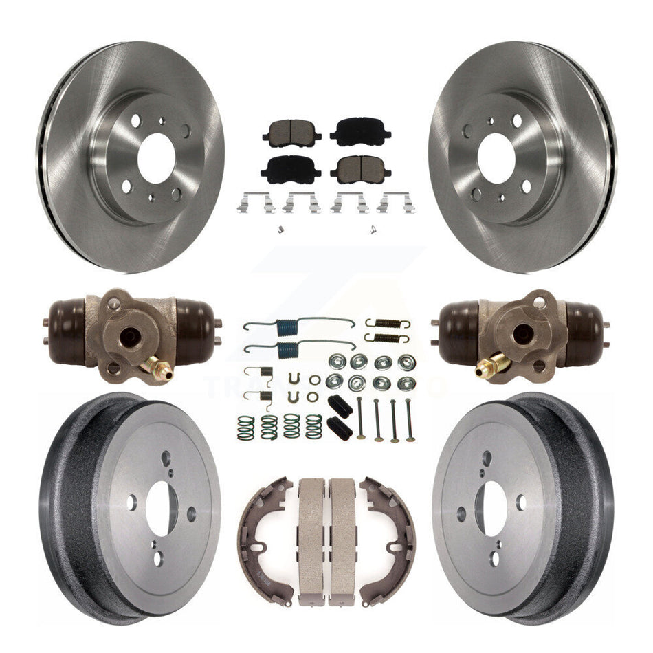 Front Rear Disc Brake Rotors Ceramic Pads And Drum Kit (9Pc) For Toyota Corolla Chevrolet Prizm Non-ABS K8C-102832