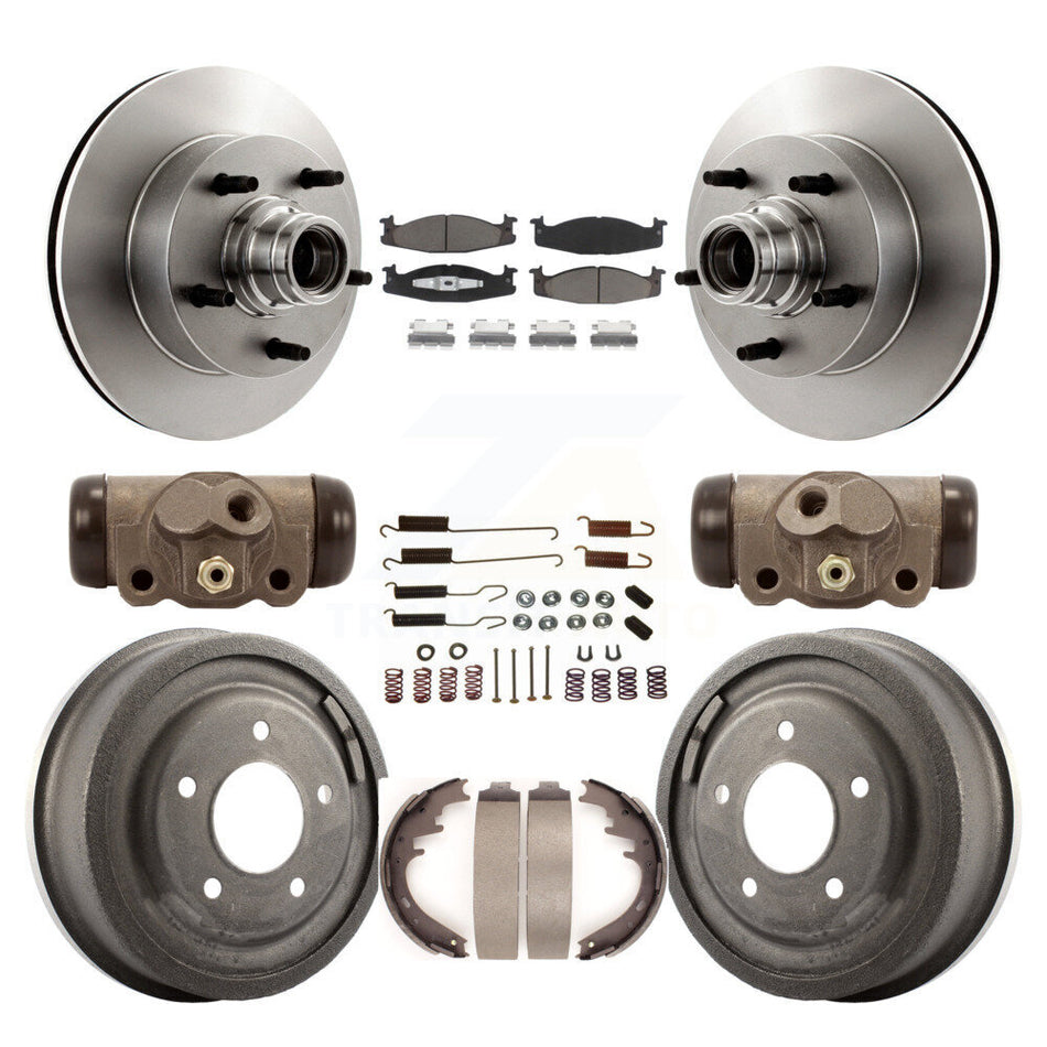 Front Rear Disc Brake Rotors Ceramic Pads And Drum Kit (9Pc) For 1997-1997 Ford E-150 Econoline Club Wagon 15/16" Bore K8C-102841