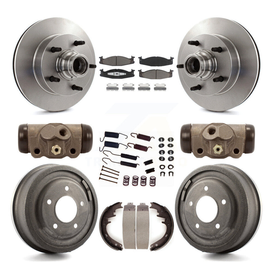 Front Rear Disc Brake Rotors Ceramic Pads And Drum Kit (9Pc) For Ford F-150 E-150 Econoline 15/16" Bore K8C-102843