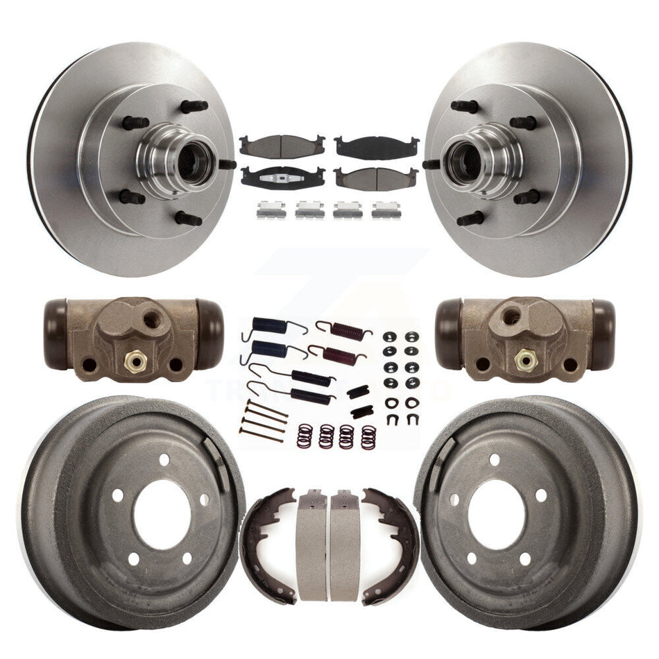 Front Rear Disc Brake Rotors Ceramic Pads And Drum Kit (9Pc) For Ford F-150 E-150 Econoline 15/16" Bore K8C-102843