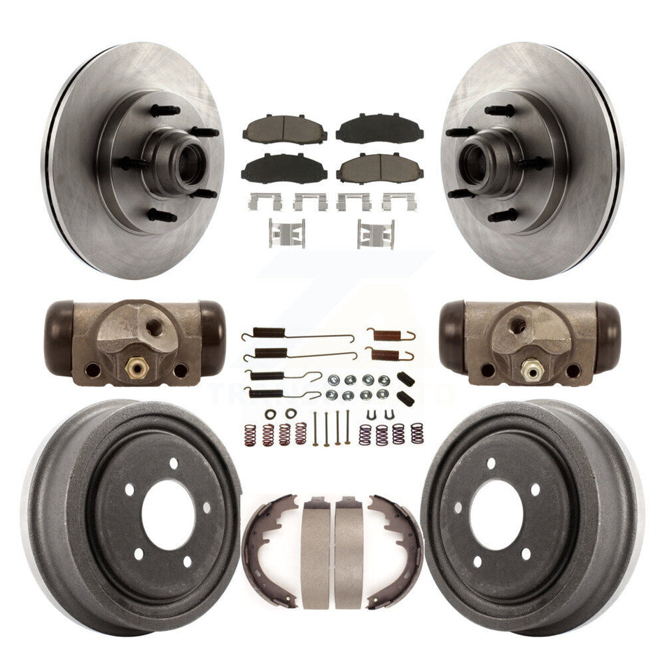 Front Rear Disc Brake Rotors Ceramic Pads And Drum Kit (9Pc) For Ford F-150 K8C-102849