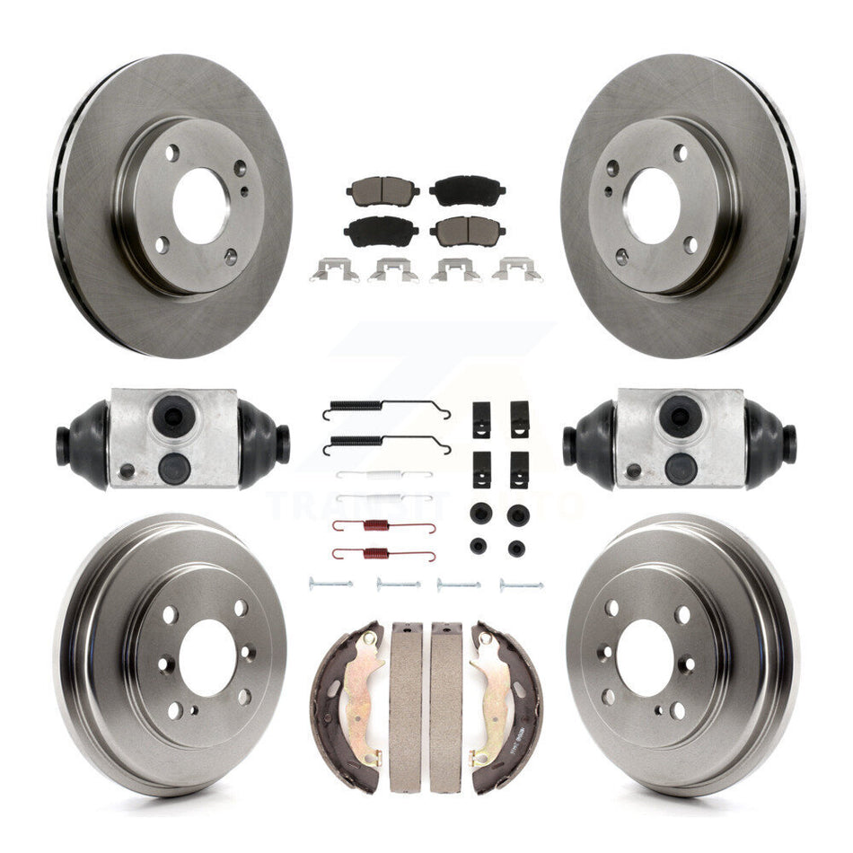 Front Rear Disc Brake Rotors Ceramic Pads And Drum Kit (9Pc) For Ford Fiesta K8C-102852