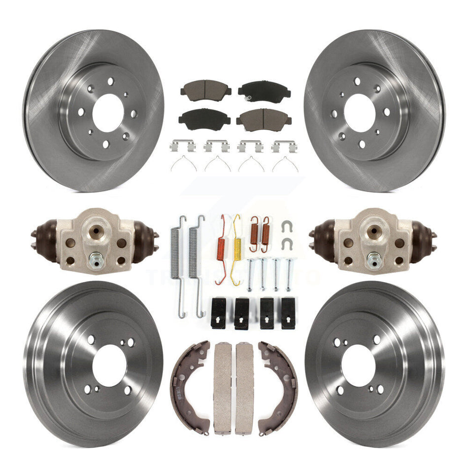 Front Rear Disc Brake Rotors Ceramic Pads And Drum Kit (9Pc) For 2015-2019 Honda Fit K8C-102854