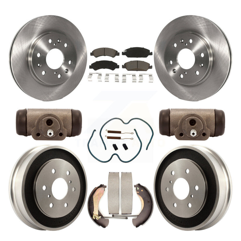 Front Rear Disc Brake Rotors Ceramic Pads And Drum Kit (9Pc) For Chevrolet Silverado 1500 GMC Sierra Classic K8C-102859