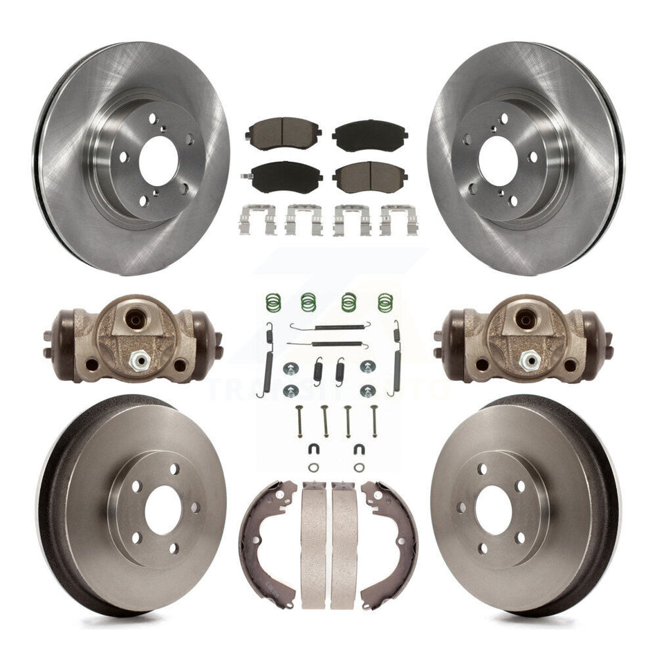 Front Rear Disc Brake Rotors Ceramic Pads And Drum Kit (9Pc) For 2002-2003 Subaru Impreza Outback RS TS K8C-102875