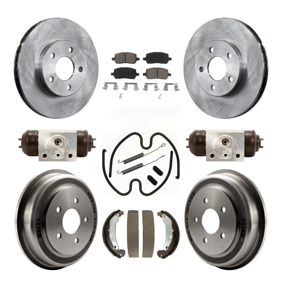 Front Rear Disc Brake Rotors Ceramic Pads And Drum Kit (9Pc) For Chevrolet Cobalt Pontiac G5 K8C-102876