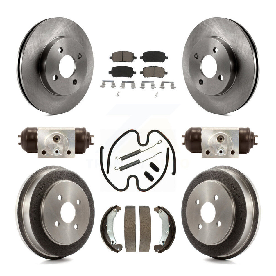 Front Rear Disc Brake Rotors Ceramic Pads And Drum Kit (9Pc) For Chevrolet Cobalt Saturn Ion Pontiac G5 Pursuit K8C-102877