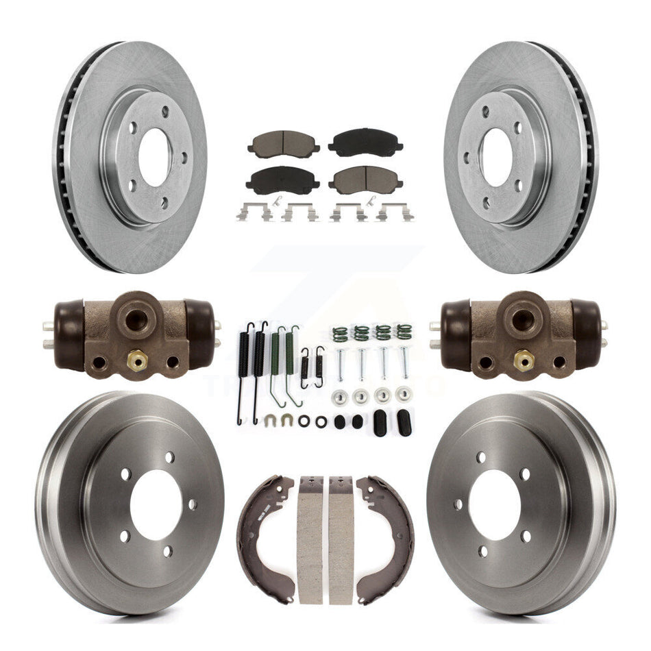 Front Rear Disc Brake Rotors Ceramic Pads And Drum Kit (9Pc) For Dodge Caliber K8C-102878