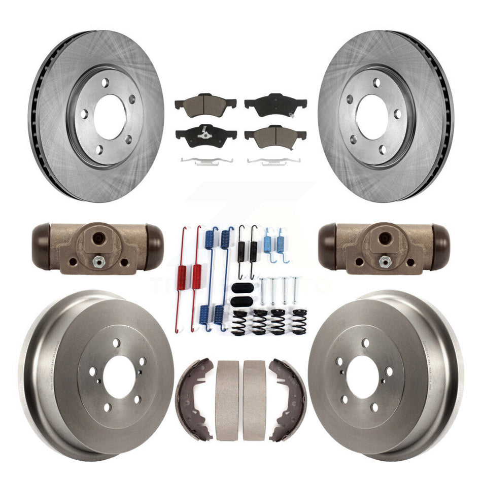 Front Rear Brake Rotor Ceramic Pad Drum Kit (9Pc) For Dodge Caravan Grand Chrysler Town & K8C-102883