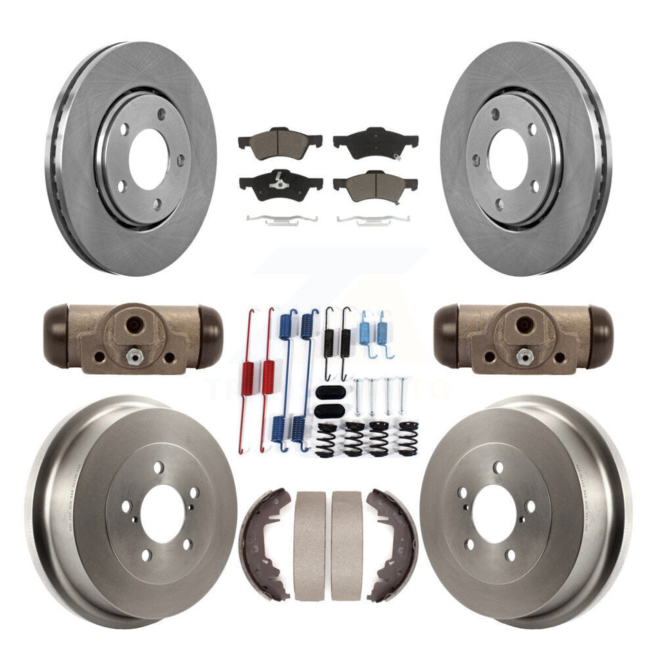 Front Rear Disc Brake Rotor Ceramic Pad Drum Kit (9Pc) For Dodge Caravan Chrysler Voyager K8C-102889