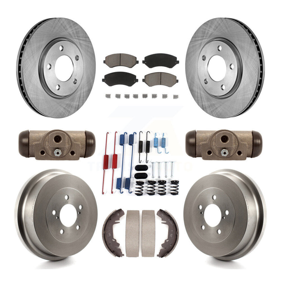 Front Rear Disc Brake Rotor Ceramic Pad & Drum Kit (9Pc) For Dodge Grand Caravan Chrysler K8C-102890