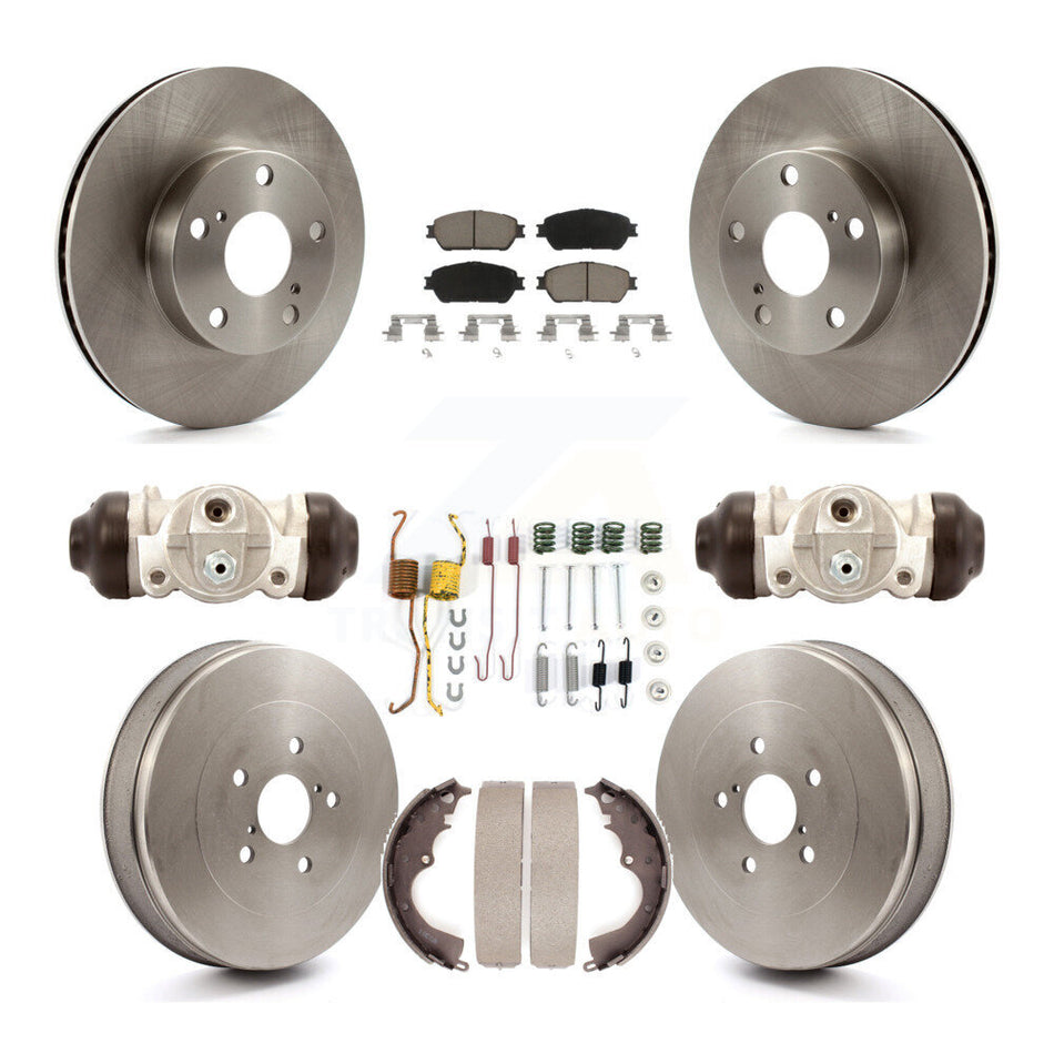 Front Rear Disc Brake Rotors Ceramic Pads And Drum Kit (9Pc) For Toyota Tacoma With 5 Lug Wheels K8C-102897