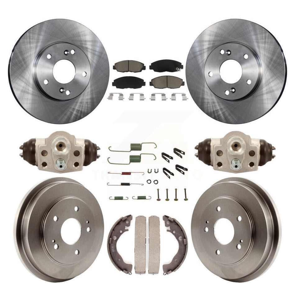 Front Rear Disc Brake Rotors Ceramic Pads And Drum Kit (9Pc) For 2011 Honda Civic GX K8C-102906