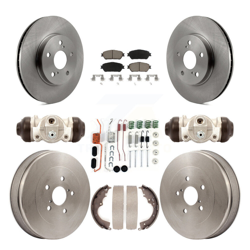 Front Rear Disc Brake Rotors Ceramic Pads And Drum Kit (9Pc) For 2004-2010 Toyota Sienna K8C-102919