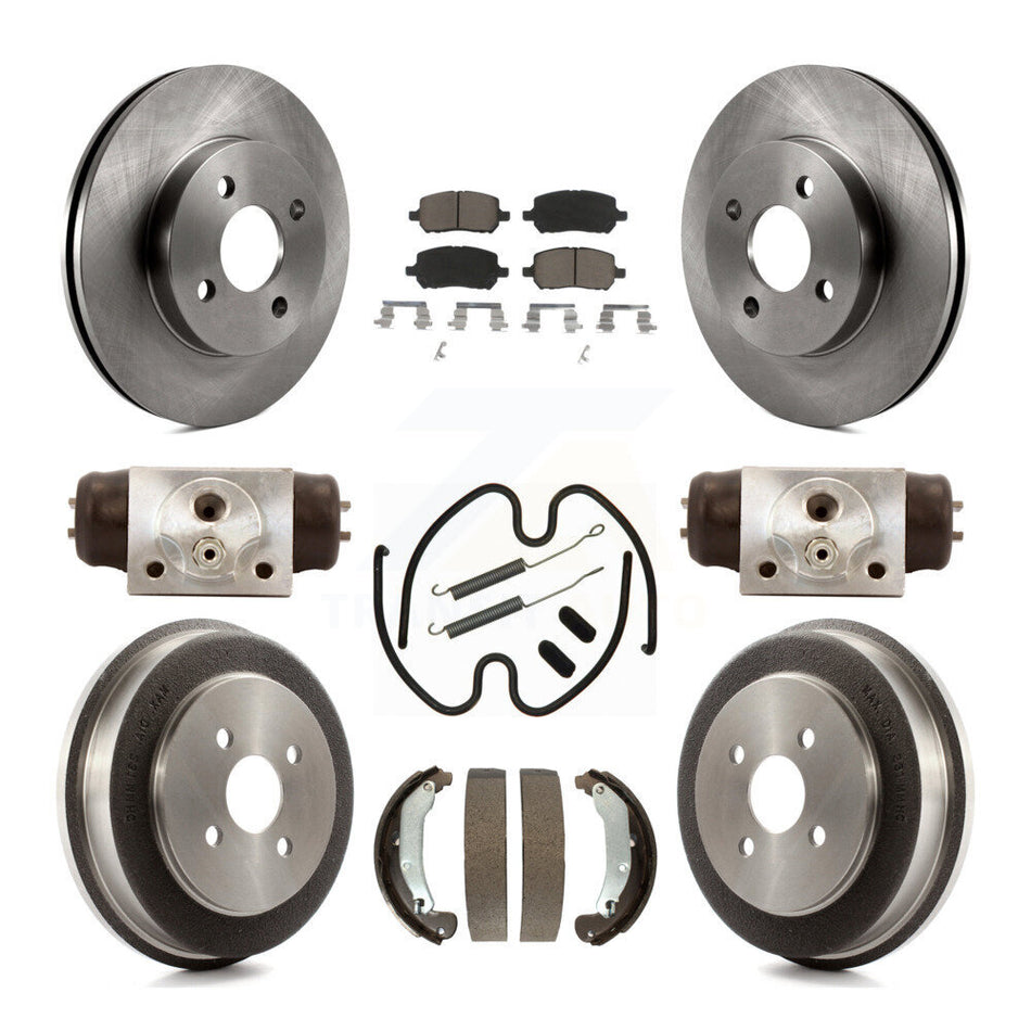 Front Rear Disc Brake Rotors Ceramic Pads And Drum Kit (9Pc) For 2003 Saturn Ion K8C-102921