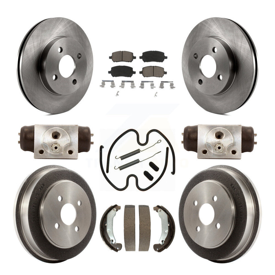 Front Rear Disc Brake Rotors Ceramic Pads And Drum Kit (9Pc) For 2003 Saturn Ion K8C-102921