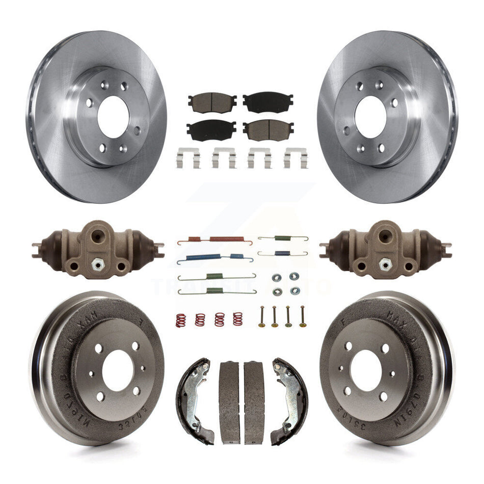 Front Rear Disc Brake Rotors Ceramic Pads And Drum Kit (9Pc) For 2006 Hyundai Accent Sedan To 09 30 05 K8C-102923