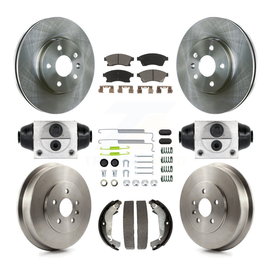 Front Rear Disc Brake Rotors Ceramic Pads And Drum Kit (9Pc) For Chevrolet Cruze Limited K8C-102939