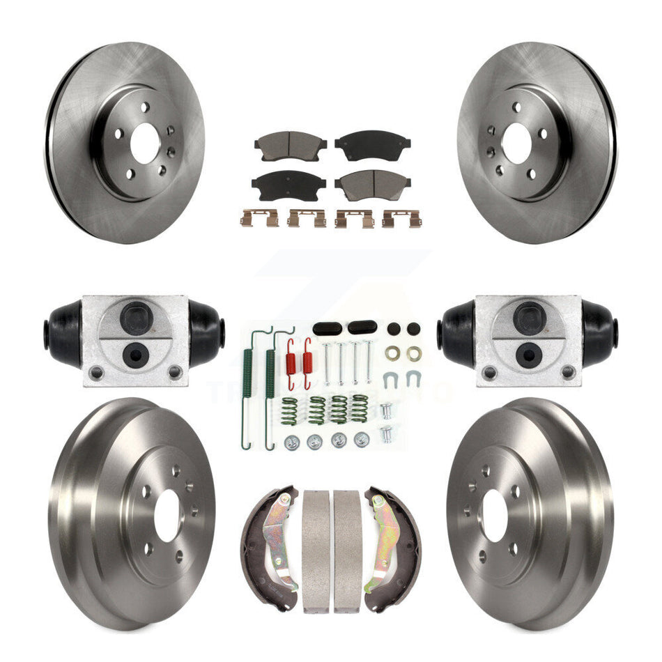 Front Rear Disc Brake Rotor Ceramic Pad & Drum Kit (9Pc) For 2013-2014 Chevrolet Sonic RS K8C-102941