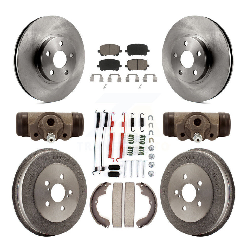 Front Rear Disc Brake Rotors Ceramic Pads And Drum Kit (9Pc) For Pontiac Vibe Toyota Matrix K8C-102953