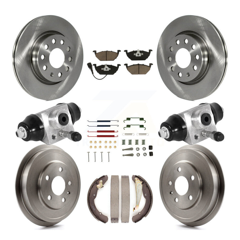 Front Rear Brake Rotor Ceramic Pad & Drum Kit (9Pc) For Volkswagen Jetta rear brakes K8C-102958