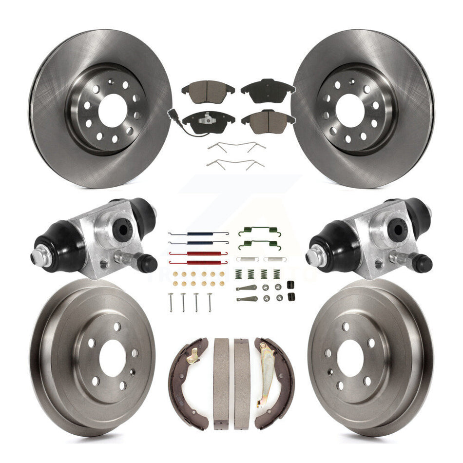 Front Rear Brake Rotor Ceramic Pad & Drum Kit (9Pc) For Volkswagen Jetta rear brakes K8C-102959
