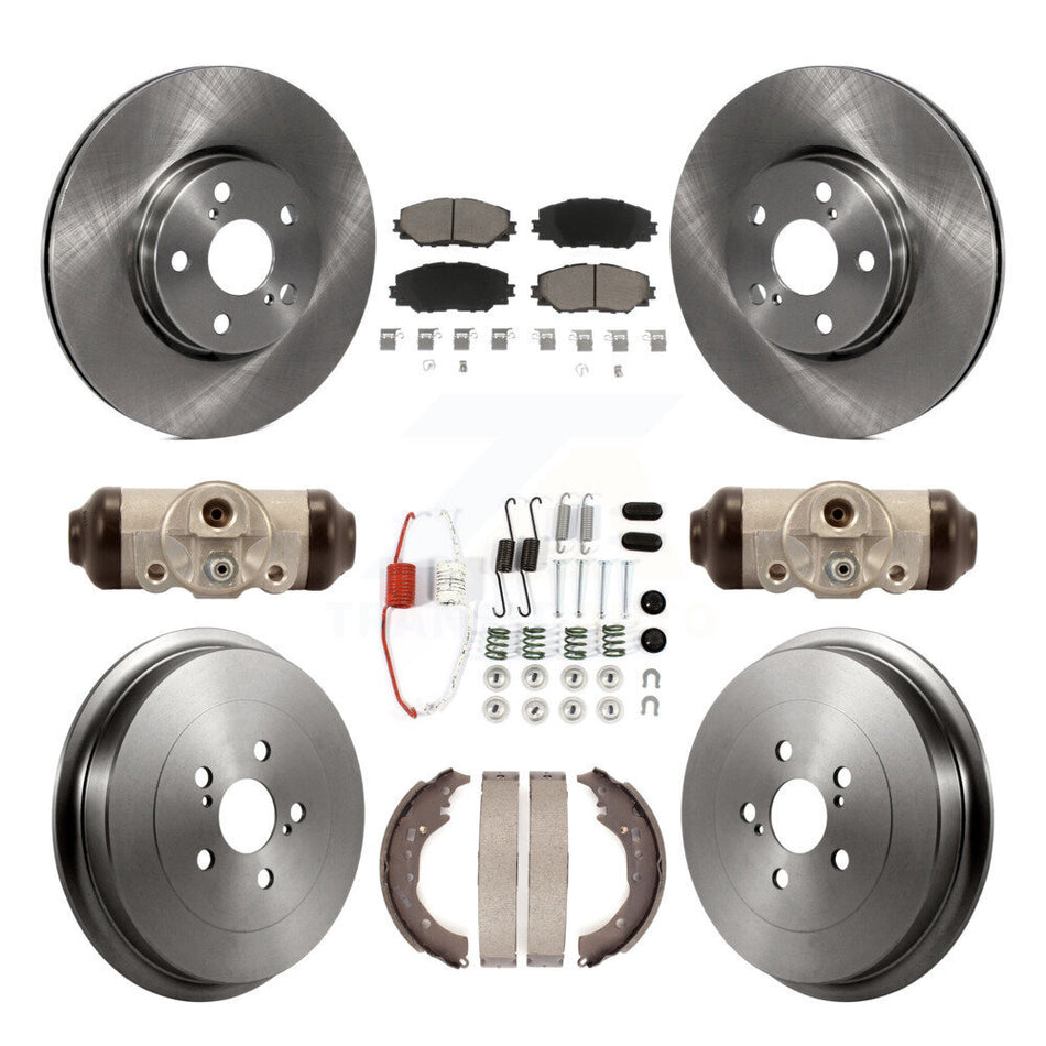 Front Rear Disc Brake Rotors Ceramic Pads And Drum Kit (9Pc) For 2009-2013 Toyota Corolla K8C-102961