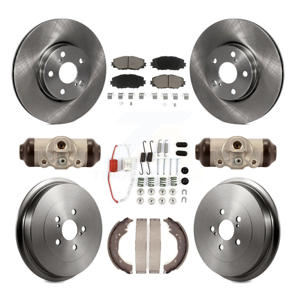 Front Rear Disc Brake Rotors Ceramic Pads And Drum Kit (9Pc) For 2009-2013 Toyota Corolla K8C-102961
