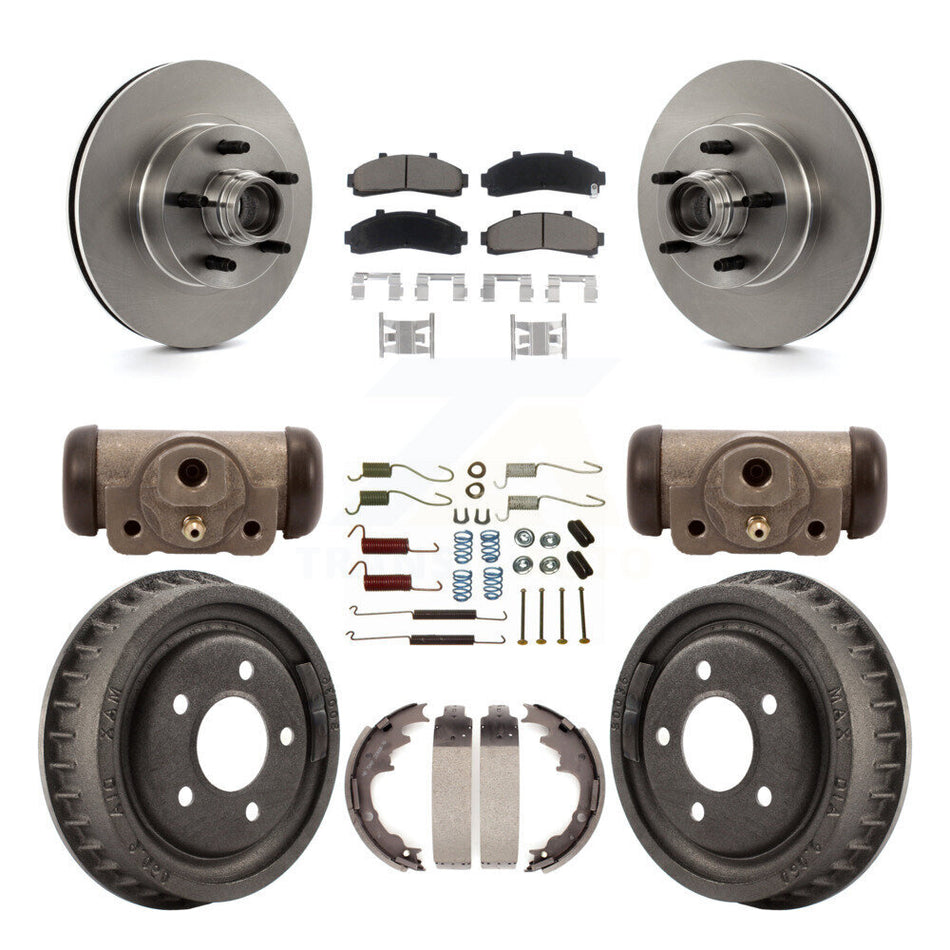 Front Rear Disc Brake Rotors Ceramic Pads And Drum Kit (9Pc) For Ford Ranger With 9" Diameter K8C-102966