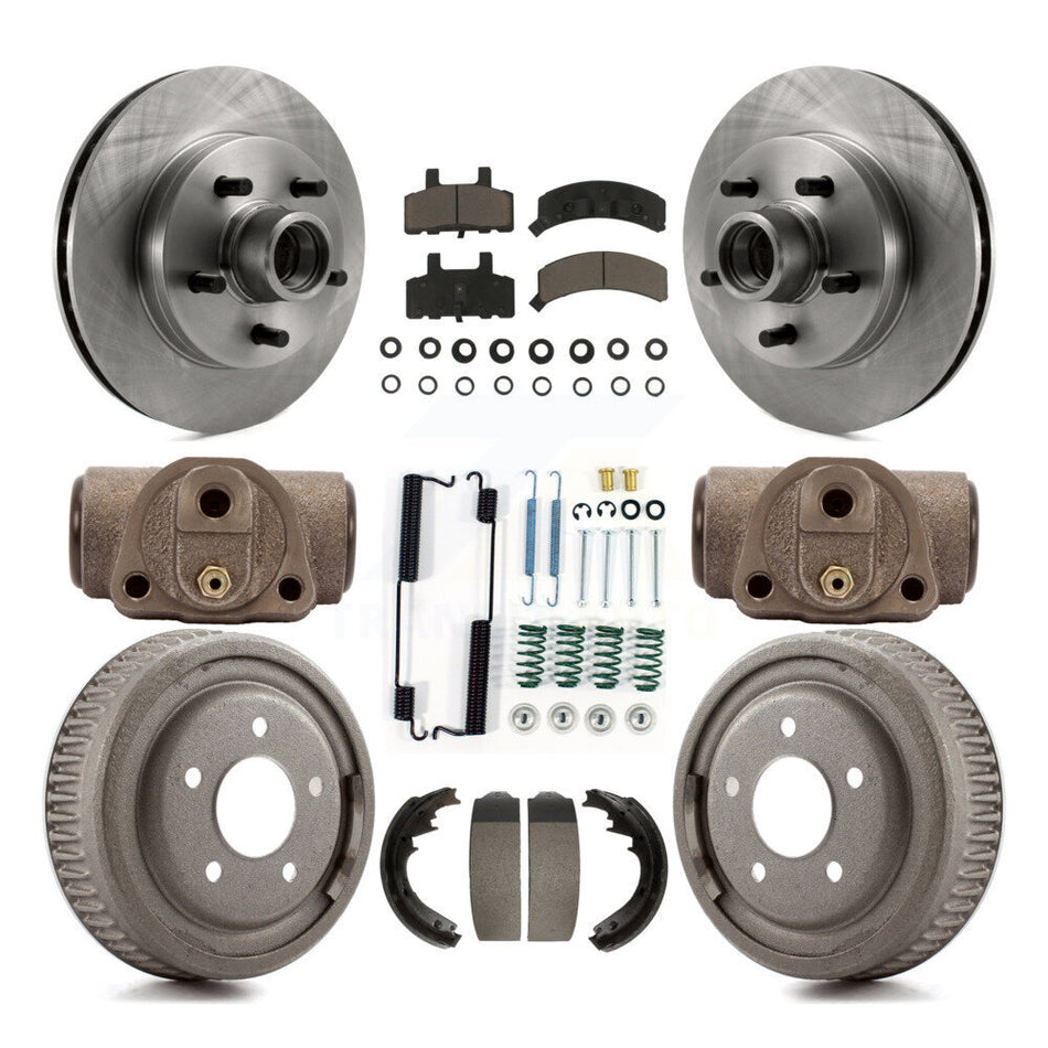 Front Rear Disc Brake Rotors Ceramic Pads And Drum Kit (9Pc) For 1997 Chevrolet C1500 Suburban GAS engine With 10" Diameter K8C-102976
