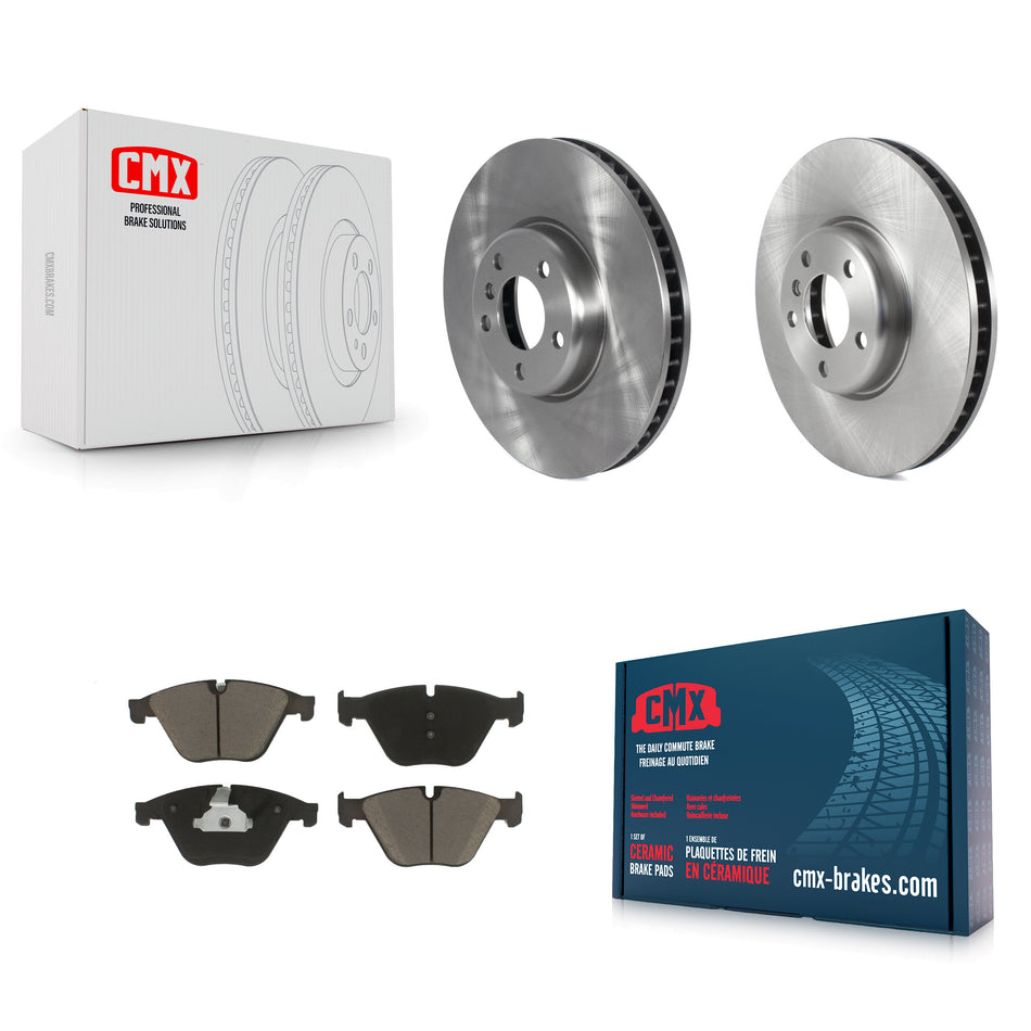 Front Disc Brake Rotors And Ceramic Pads Kit For 2011-2013 BMW 535i K8C-103011