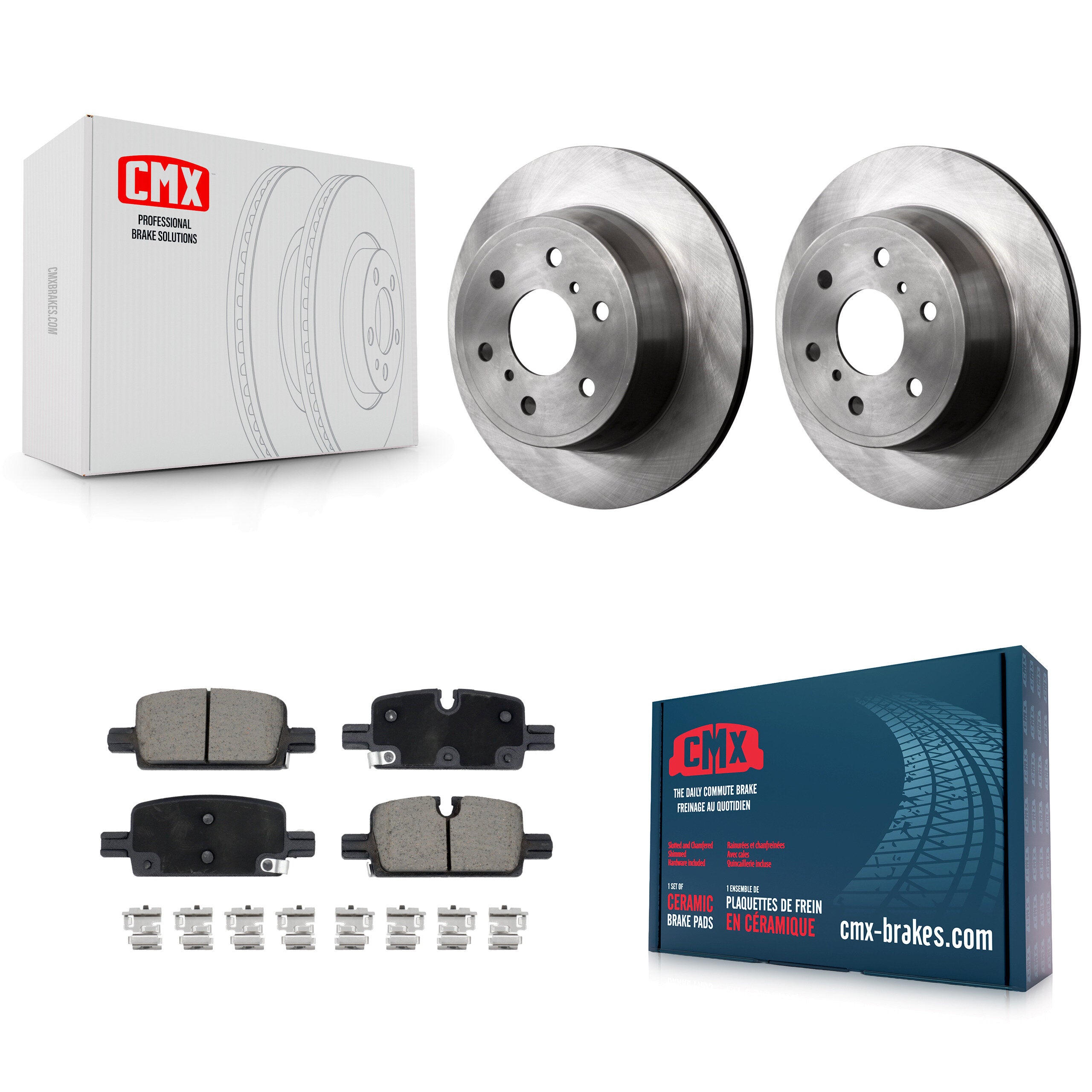Rear Disc Brake Rotors Ceramic Pad Kit For 2019 GMC Sierra 1500 With Manual Parking K8C-103047