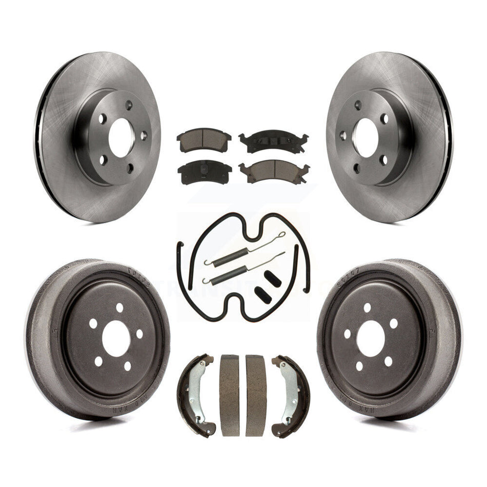Front Rear Disc Brake Rotors Ceramic Pads And Drum Kit (7Pc) For 2003-2005 Chevrolet Cavalier Pontiac Sunfire K8C-103058