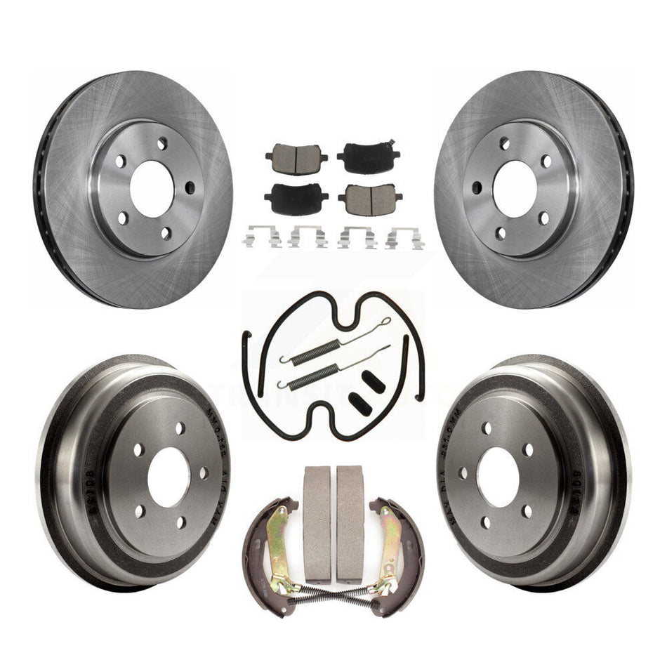 Front Rear Disc Brake Rotors Ceramic Pads And Drum Kit (7Pc) For Chevrolet Malibu K8C-103065