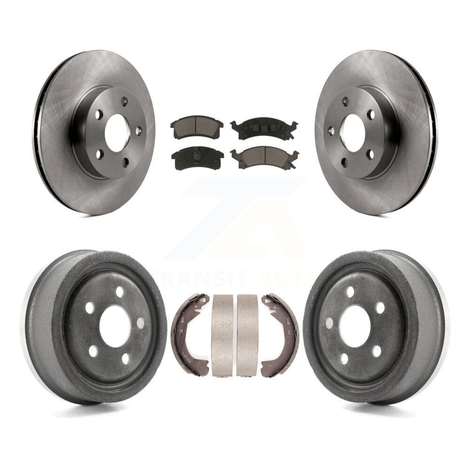Front Rear Disc Brake Rotors Ceramic Pads And Drum Kit For 1992-1993 Chevrolet Beretta Except Vehicles Built USA Market K8C-103074