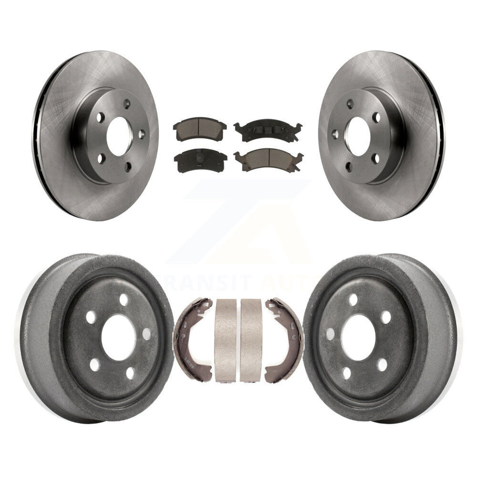 Front Rear Disc Brake Rotors Ceramic Pads And Drum Kit For 1992-1993 Chevrolet Beretta Except Vehicles Built USA Market K8C-103074