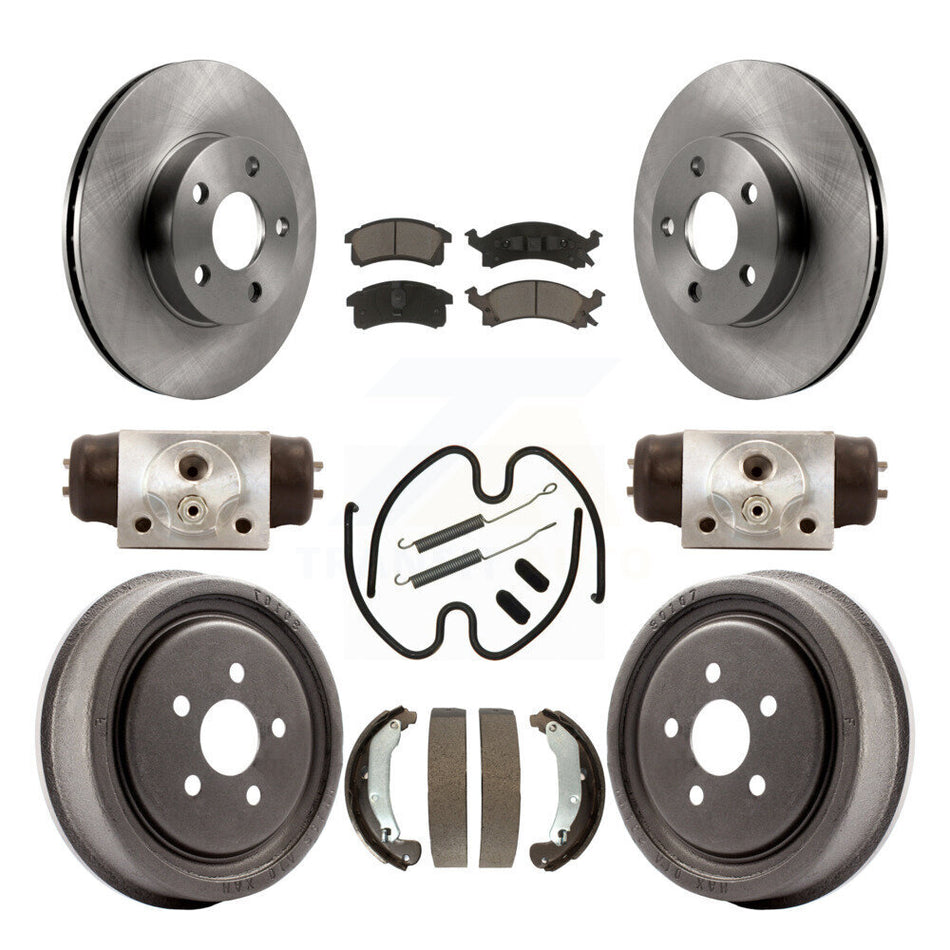 Front Rear Disc Brake Rotors Ceramic Pads And Drum Kit (9Pc) For 2003-2005 Chevrolet Cavalier Pontiac Sunfire K8C-103077