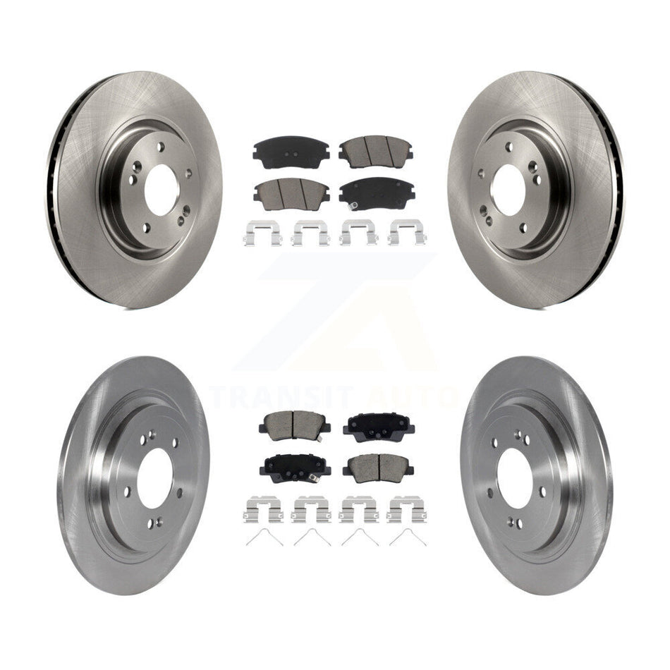 Front Rear Brake Rotor Ceramic Pad Kit For 17-22 Kia Sportage With Electric Parking K8C-103091