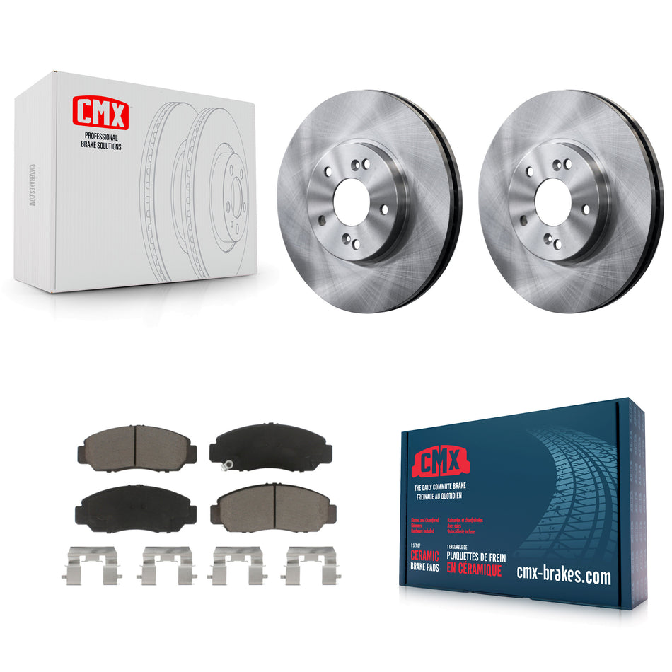Front Disc Brake Rotors And Ceramic Pads Kit For Honda Accord K8C-103128