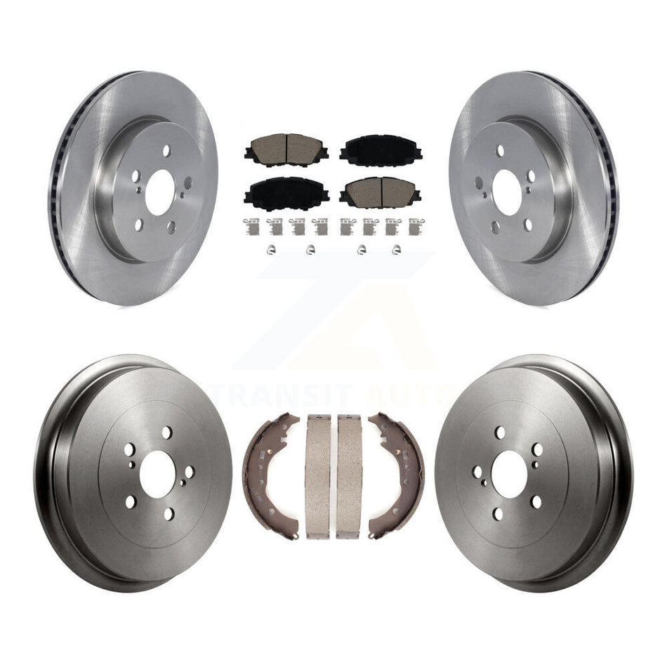 Front Rear Disc Brake Rotors Ceramic Pads And Drum Kit For 2019 Toyota Corolla 2.0L K8C-103147