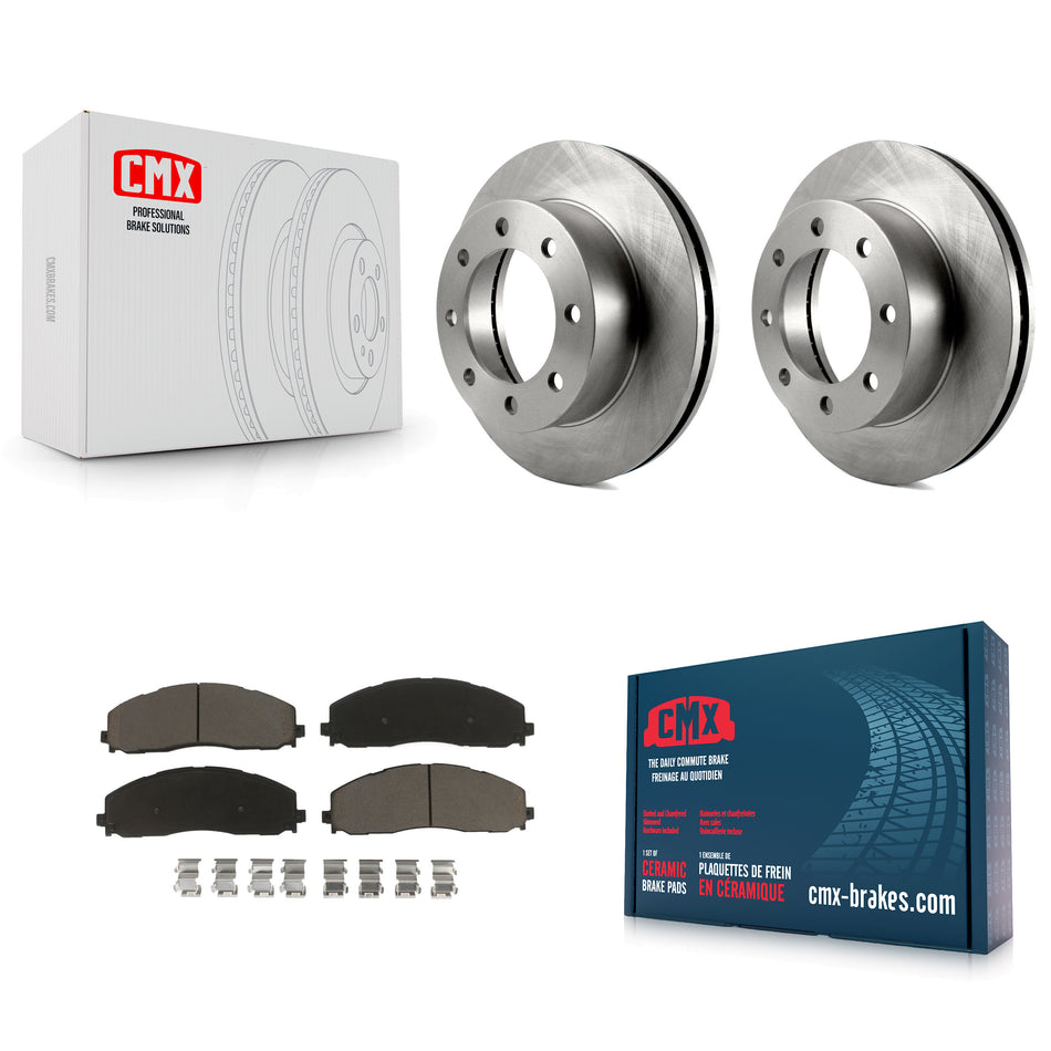 Front Brake Rotor Ceramic Pad Kit For Ford F-250 Super Duty With 8 Lug Wheels To 10 22 12 K8C-103168