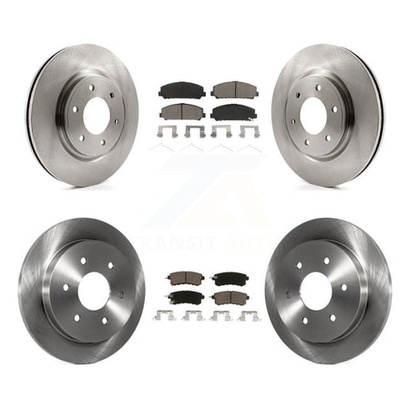 Front Rear Disc Brake Rotors Ceramic Pad Kit For 2017-2019 Nissan Armada With Solid Rotor K8C-103175