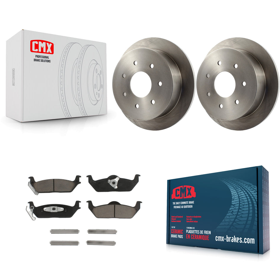Rear Brake Rotors Ceramic Pad Kit For Ford F-150 With Solid 7 Lug Wheels K8C-103200