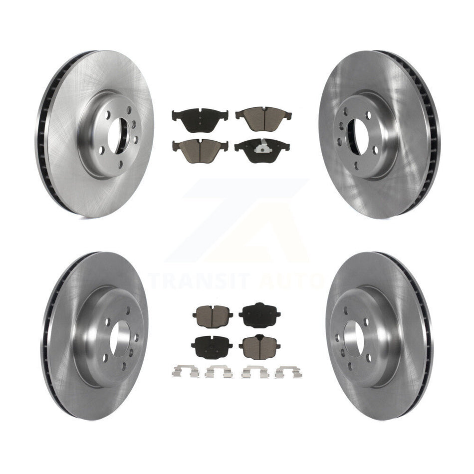Front Rear Brake Rotors Ceramic Pad Kit (6Pc) For BMW 535i With 345mm Diameter Rotor K8C-103220
