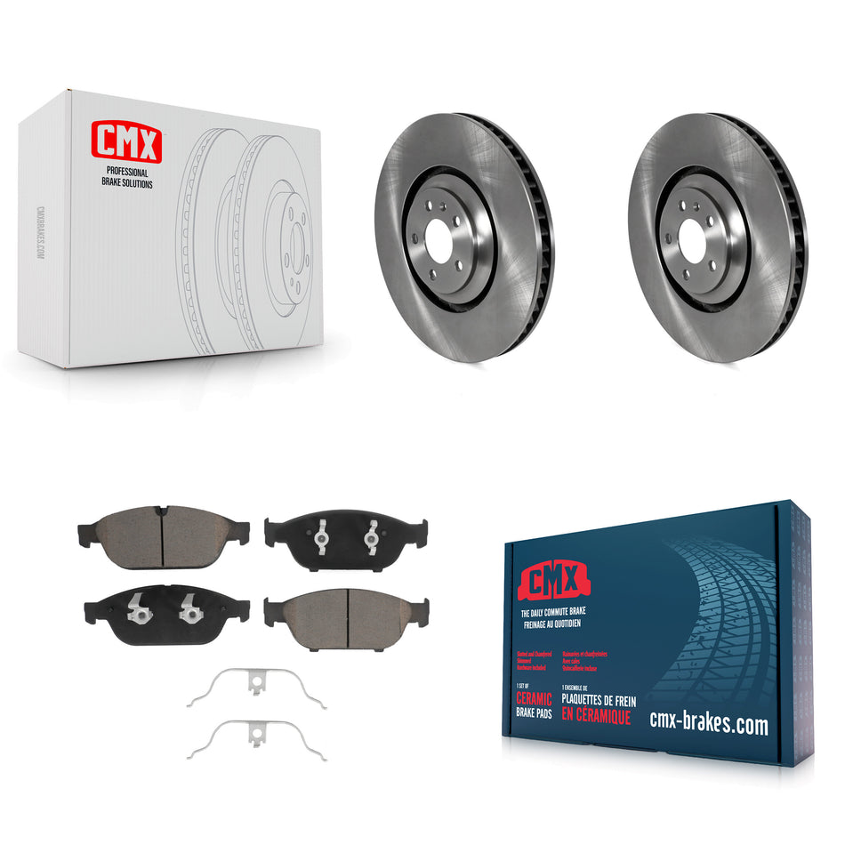 Front Brake Rotors Ceramic Pad Kit For 11 Audi A8 Quattro With 356mm Diameter Rotor K8C-103221