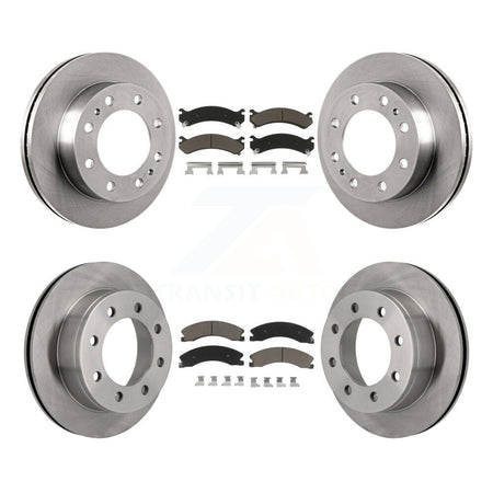 Front Rear Brake Rotors & Ceramic Pad Kit For Chevrolet Express 4500 3.20" Overall Height K8C-103237